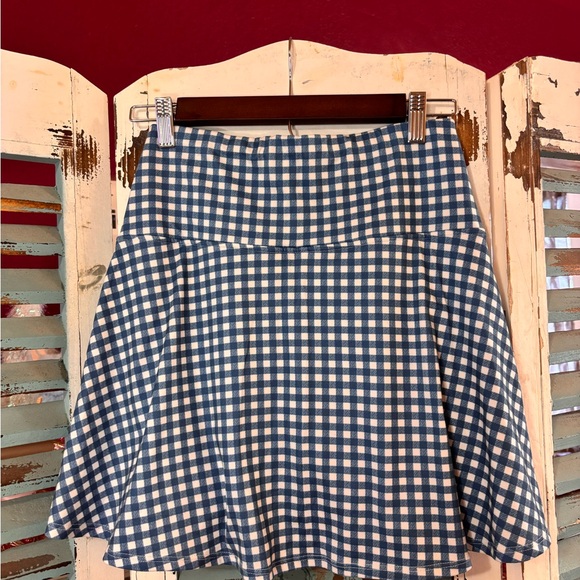 Kyodan Blue White Gingham Athletic Skort with Built-In Shorts Size PS - Picture 7 of 7